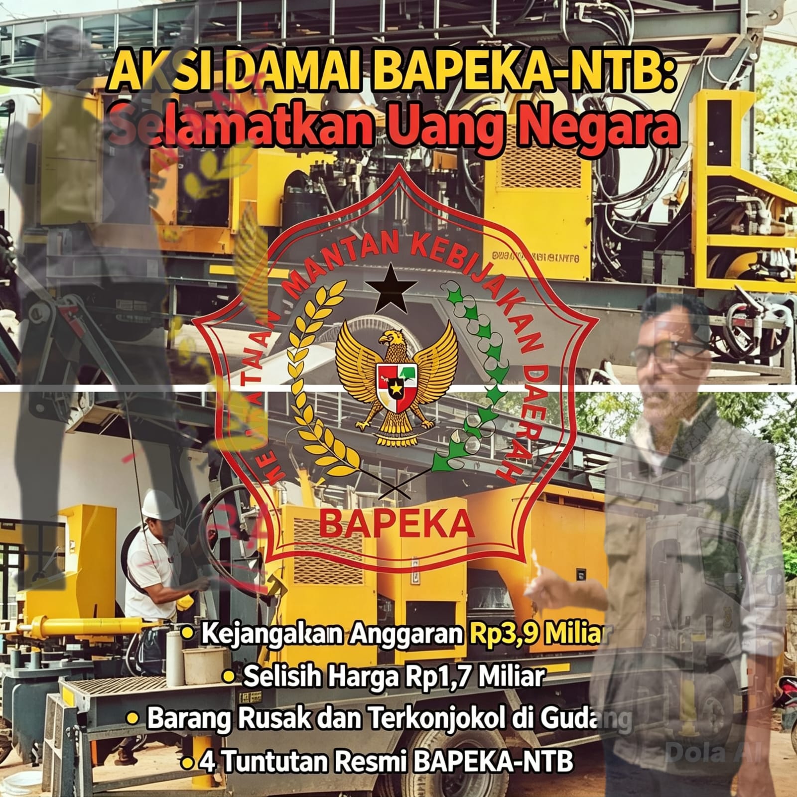 Anggaran Pengadaan Barang Kabupaten Bima Rp 3,9 M  Tidak Sesuai Spesfikasi Teknis DPP Bapeka NTB Siap Gelar Aksi Damai